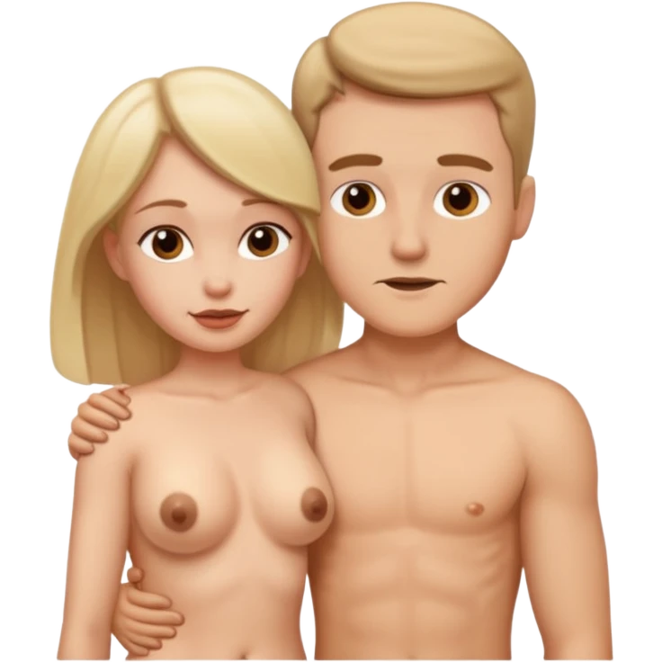 White Man and white woman having sex naked doggy style sex position emoji