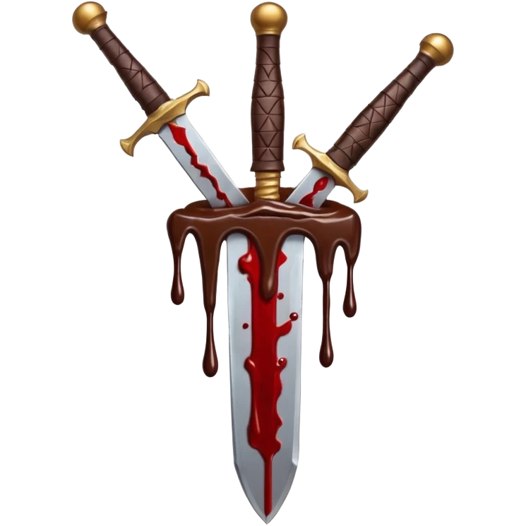 Blood on sword with chocolate emoji