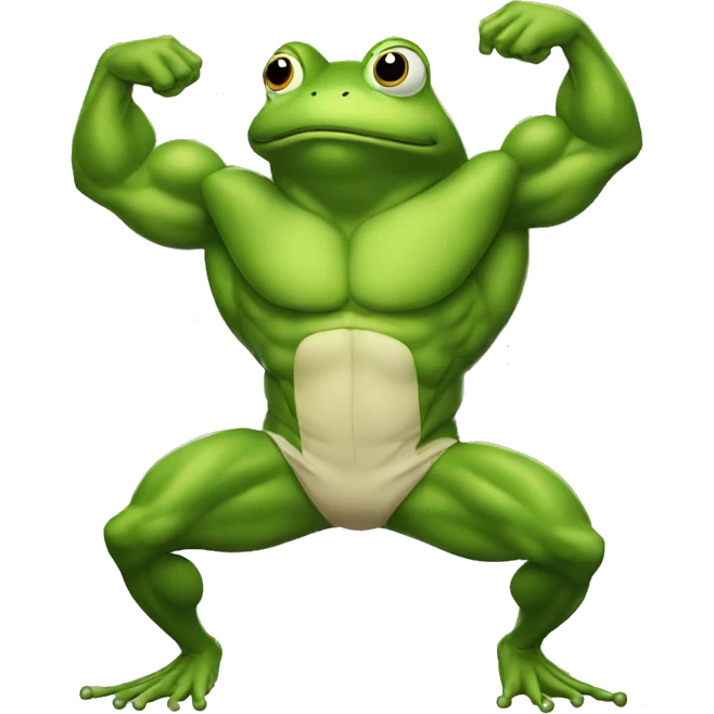 frog flexing muscle emoji