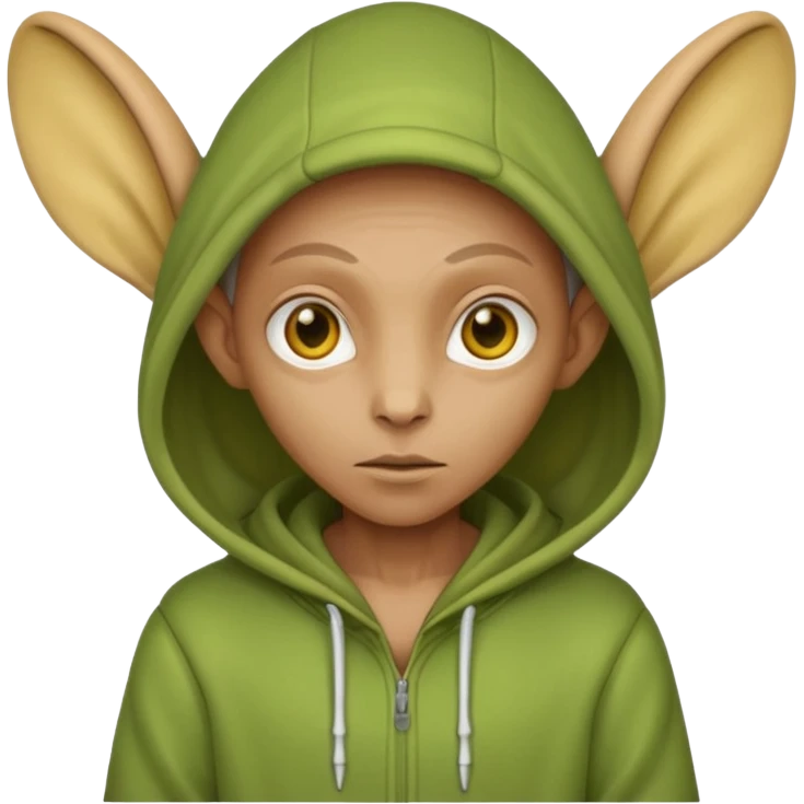 Aliens Dark yellow, hoodie, long big ears emoji