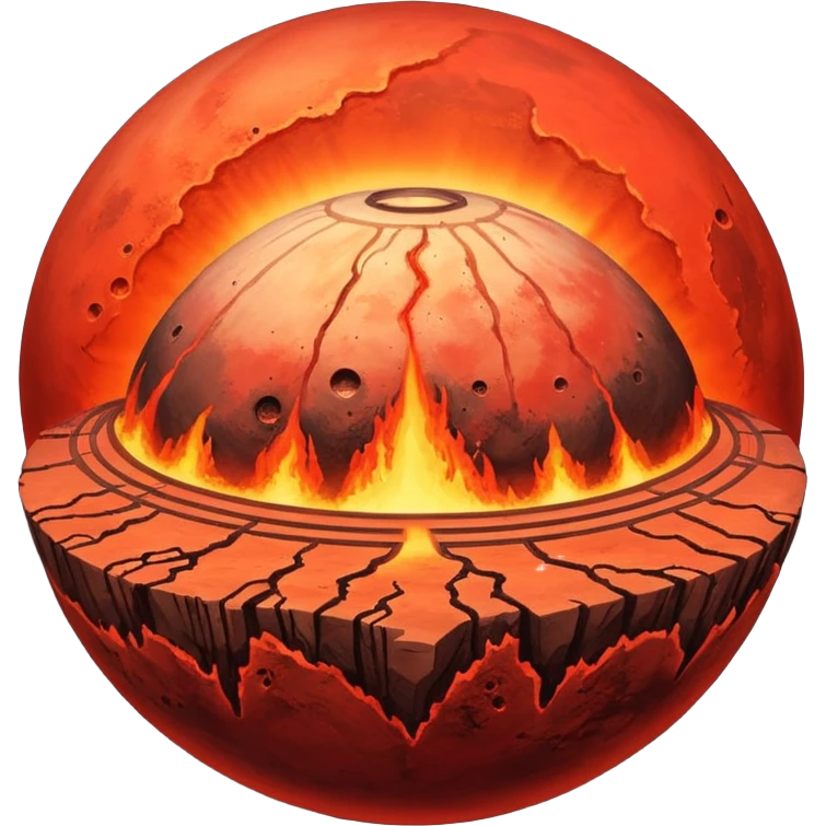 Planet with Olympus mons emoji