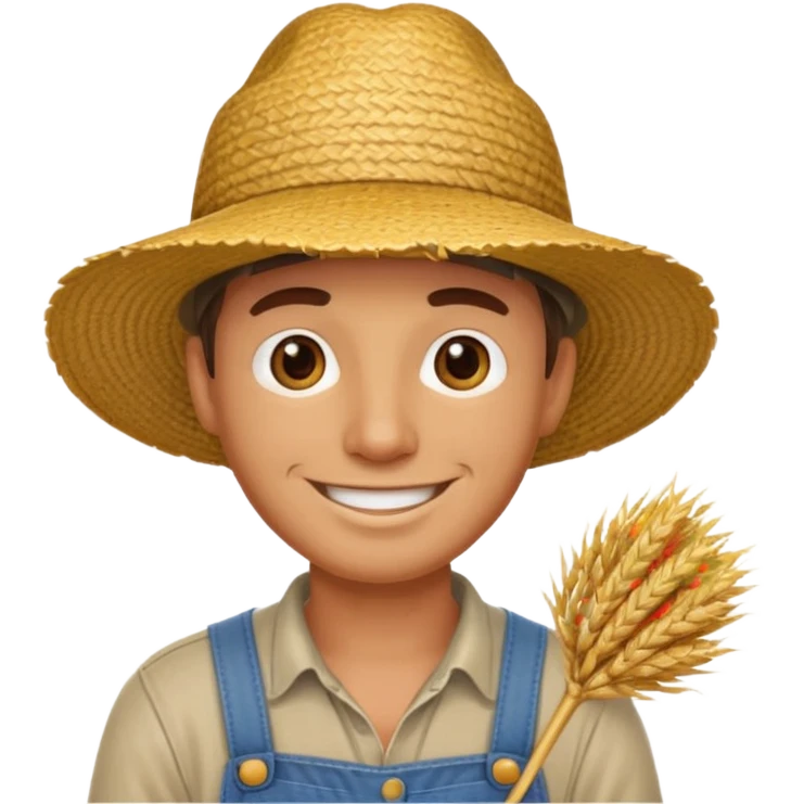 farmer man with straw hat emoji