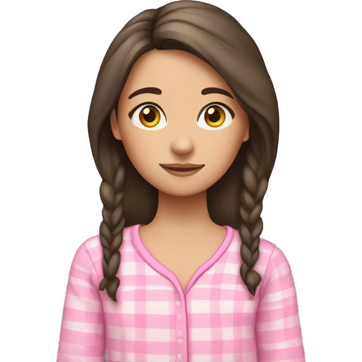 Girl named Maura long dark hair deer face pink pjs  emoji