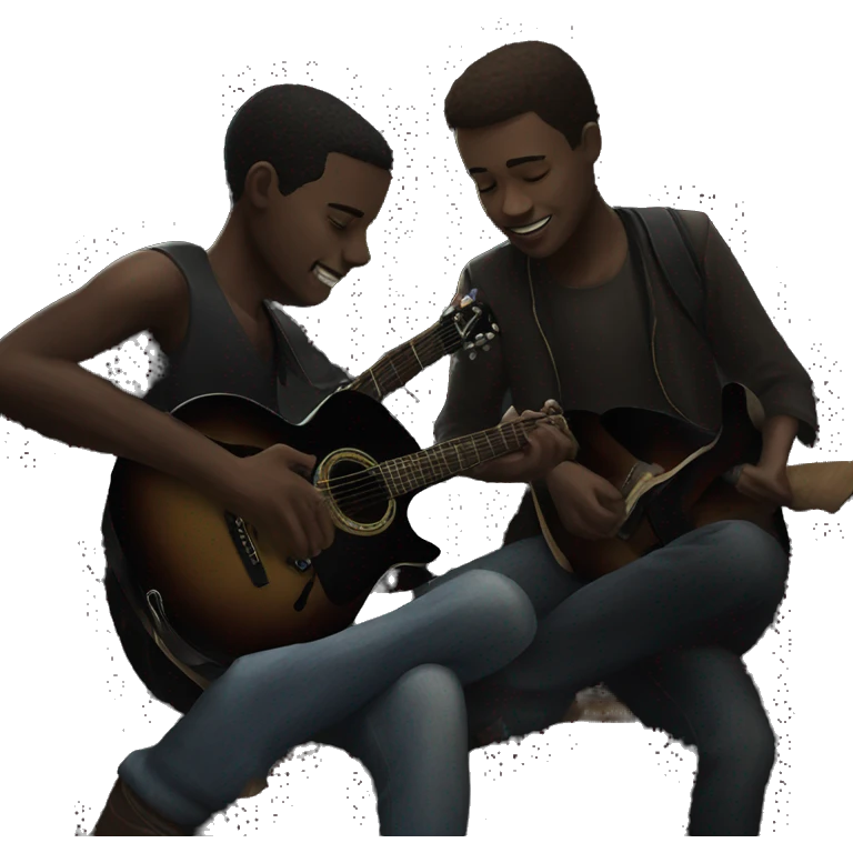 boys playing guitar together guitar emoji