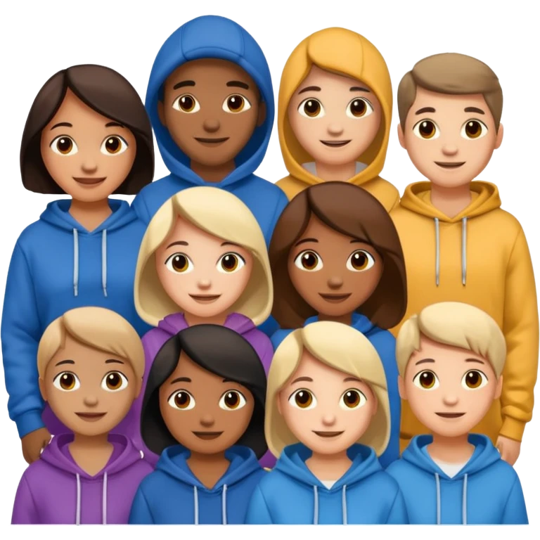 hoodied group emoji