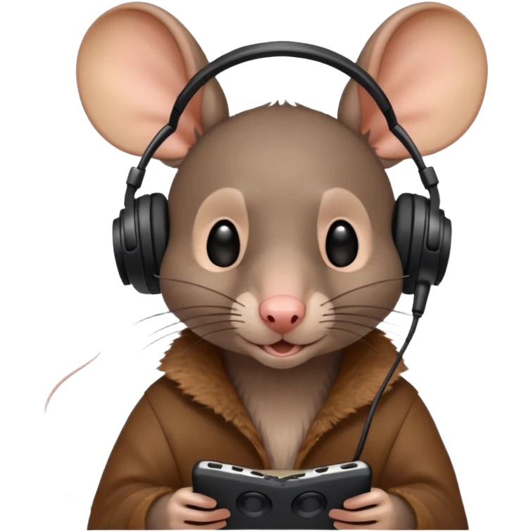 rat listening to music  emoji