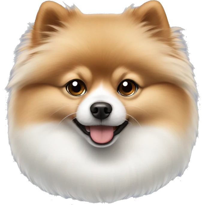 White Pomeranian with brown nose  emoji