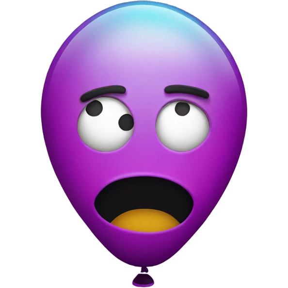 colorful Ballon with worry face emoji