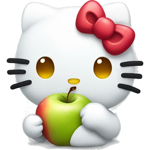 Hello kitty eating an apple  emoji
