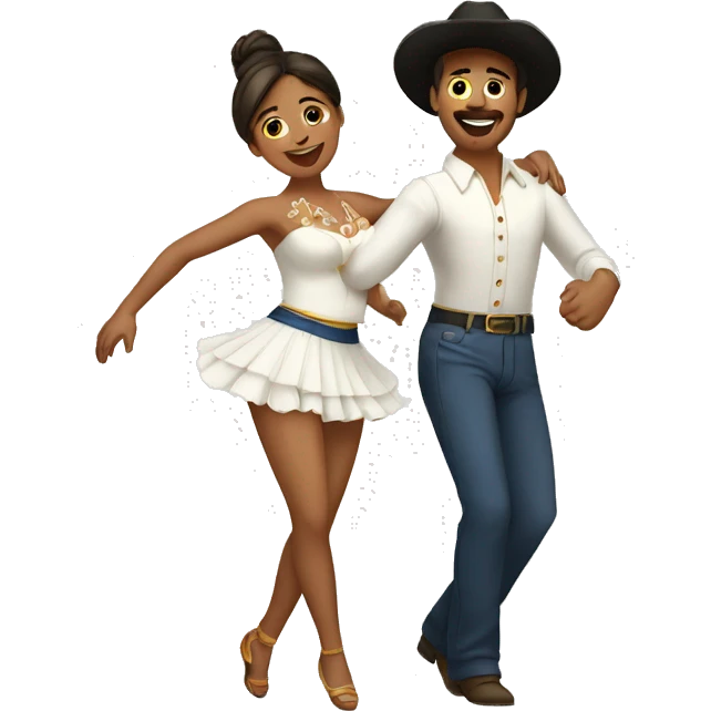 Pareja bailando cueca chilena emoji