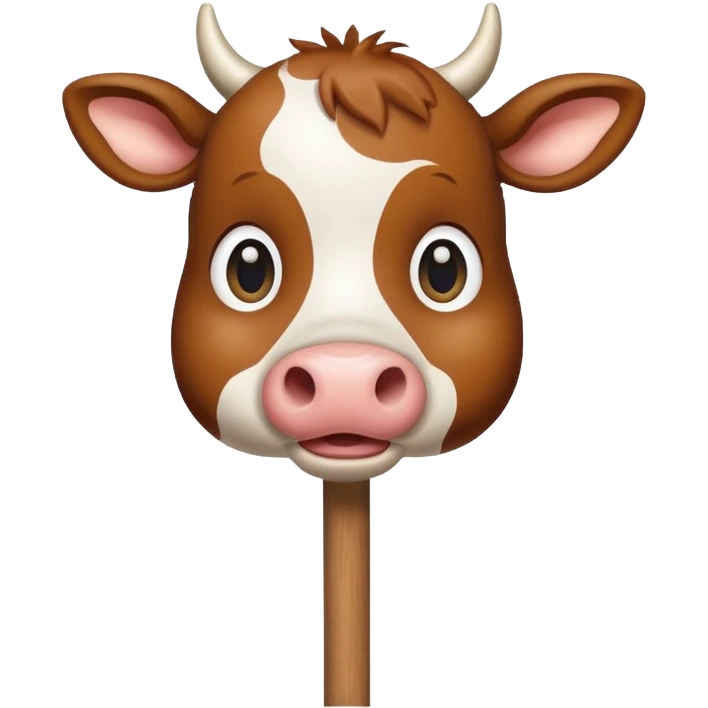maak een koe op stokje emoji