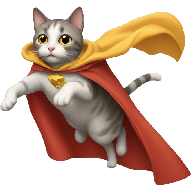 cat flying with a cape emoji
