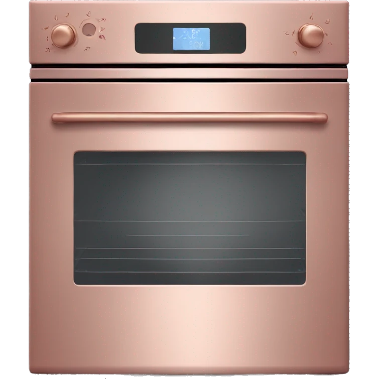 Realistic side view of rose gold oven. emoji