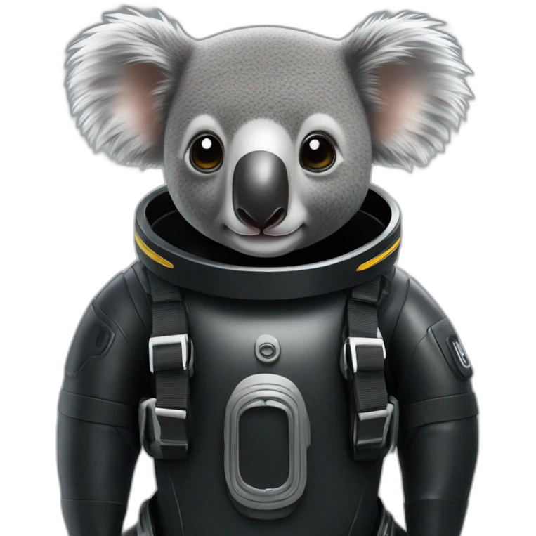 koala in black rubber shiny diving suit emoji