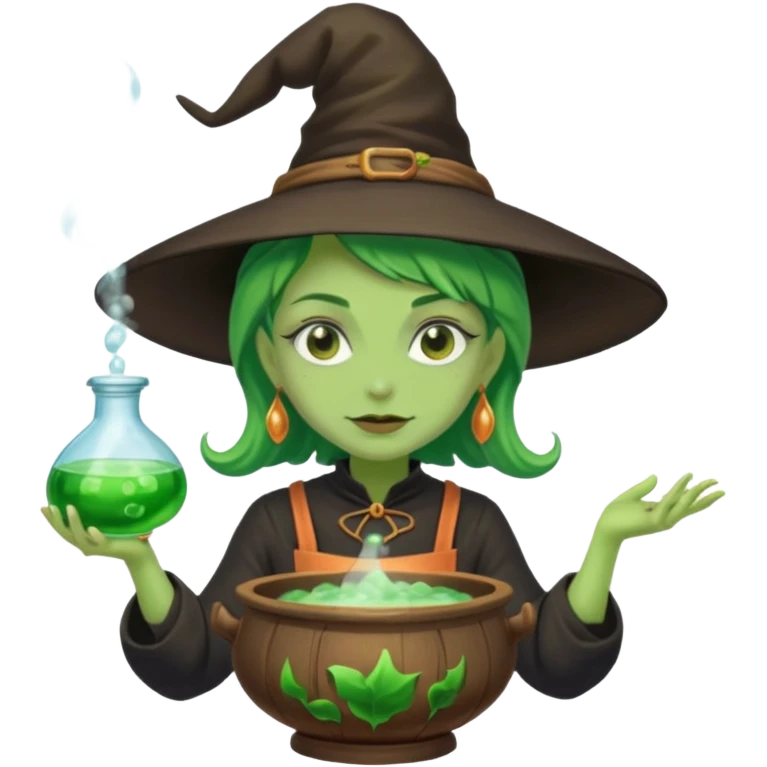 green witch cooking potion emoji