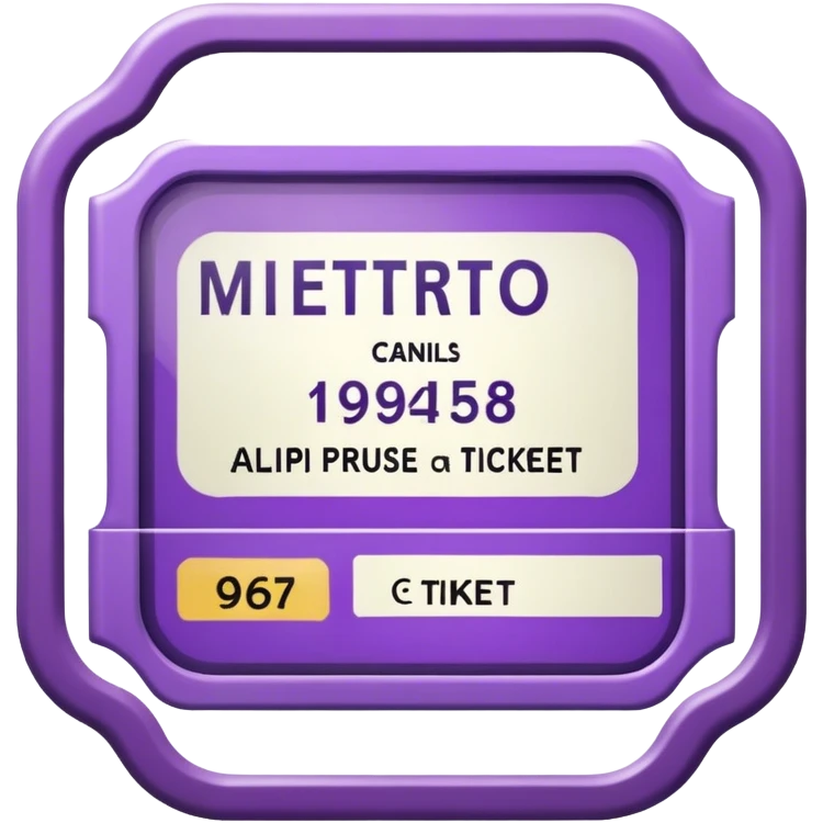 Parisien metro purple ticket  emoji