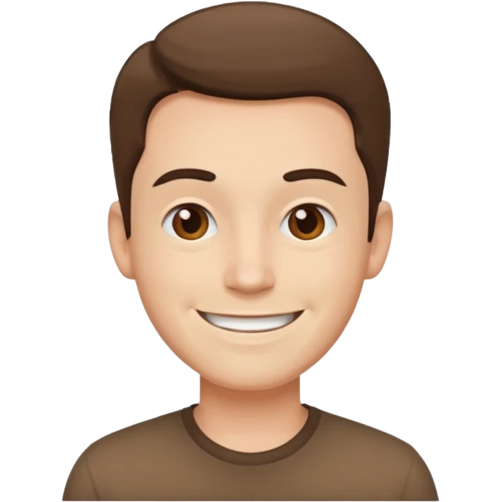 man white skin, wear brown shirt emoji