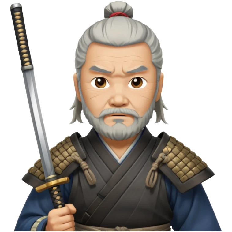 Elder samurai with beard polishing blade

































 emoji