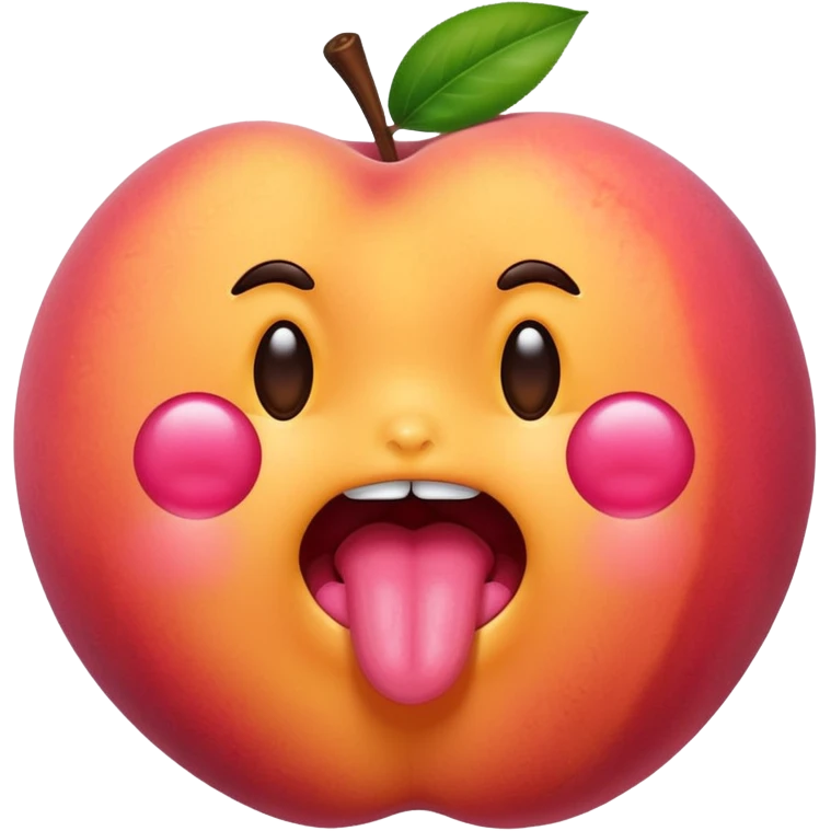 Tongue licking a peach  emoji