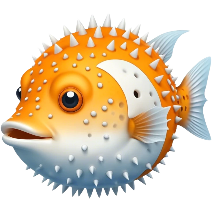 Detailed and cite puffer fish emoji