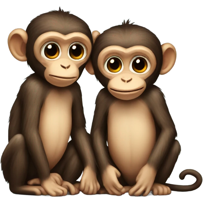Monkeys in love emoji