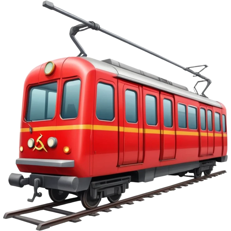 Soviet metro train with hammer and sickle symbol emoji