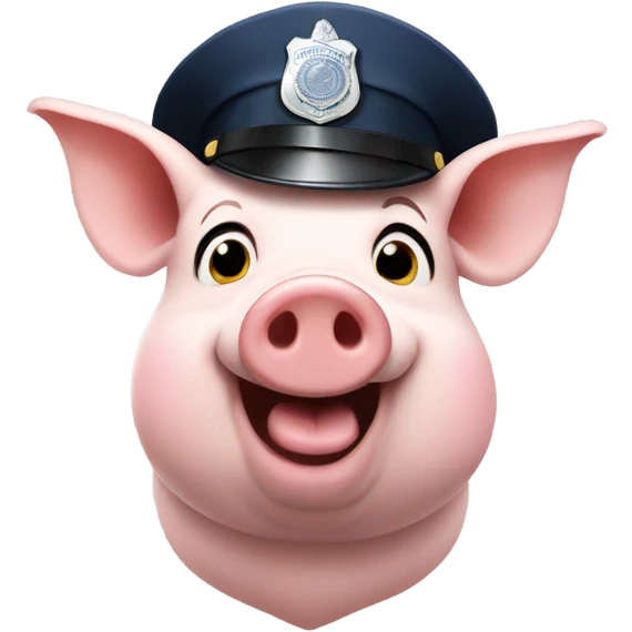 animated Pig with a police hat emoji