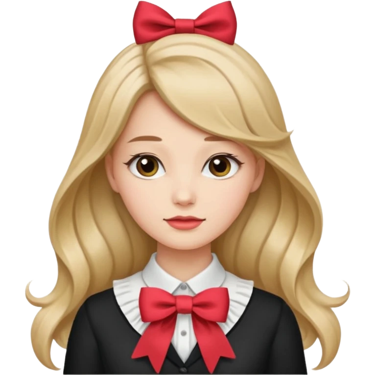 women with neckBow, ling hair style. emoji