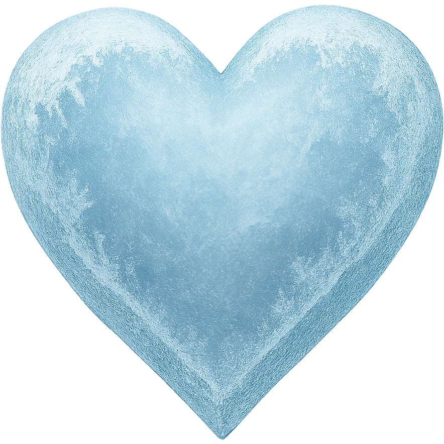 heart with a frosted ice effect, digital illustration, no background emoji