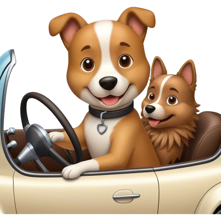 dog driving car emoji