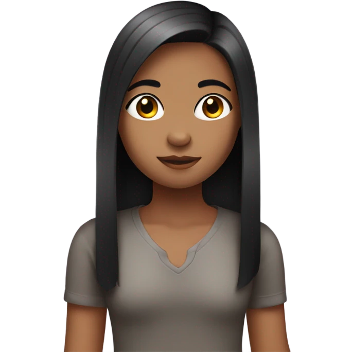mixed child girl with straight hair emoji