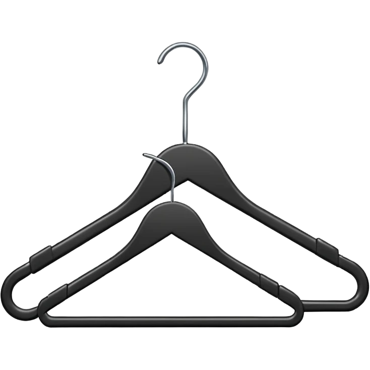 one black clothed clothing hanger emoji