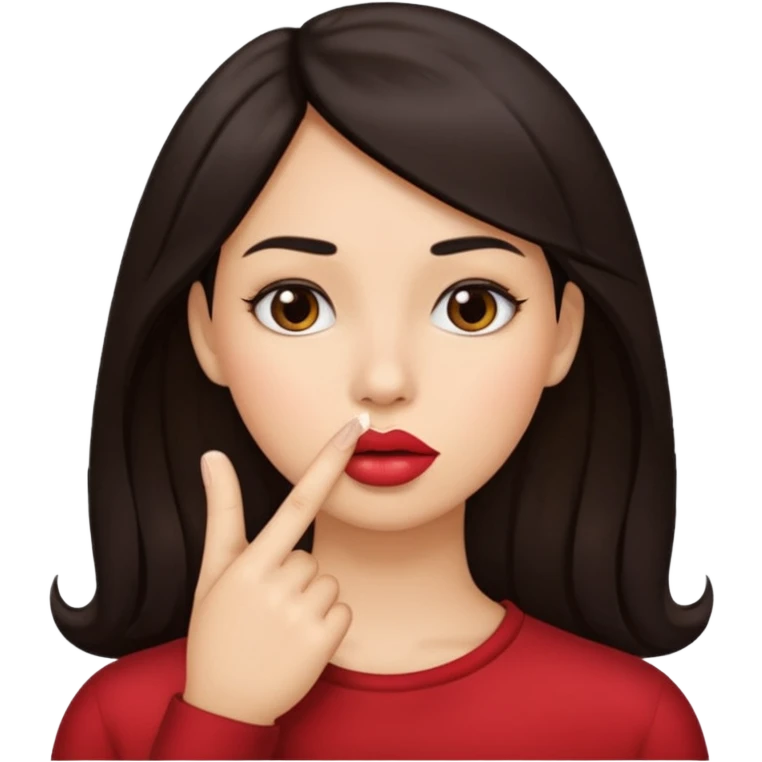 Boca con un dedo en los labios emoji