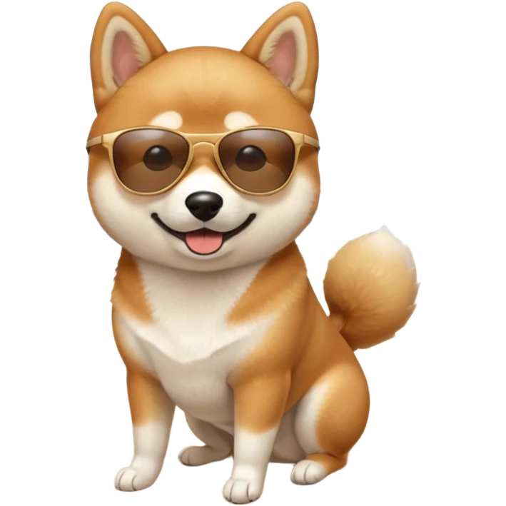 Shiba Jasper on the beach  emoji