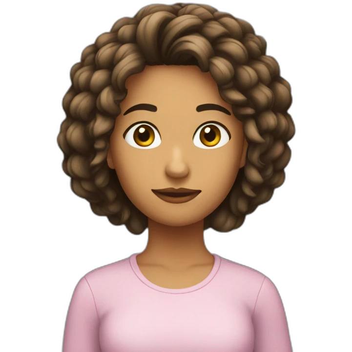 chica pelo largo moreno emoji