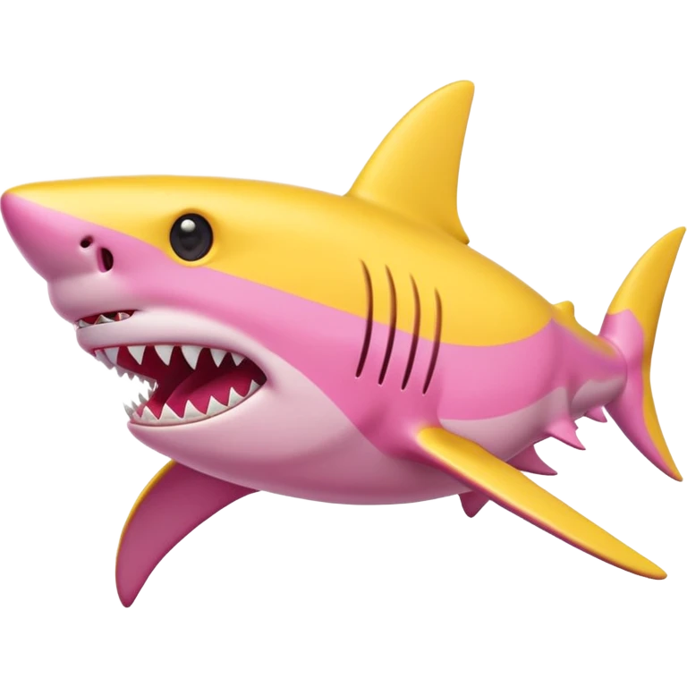 pink and yellow shark emoji