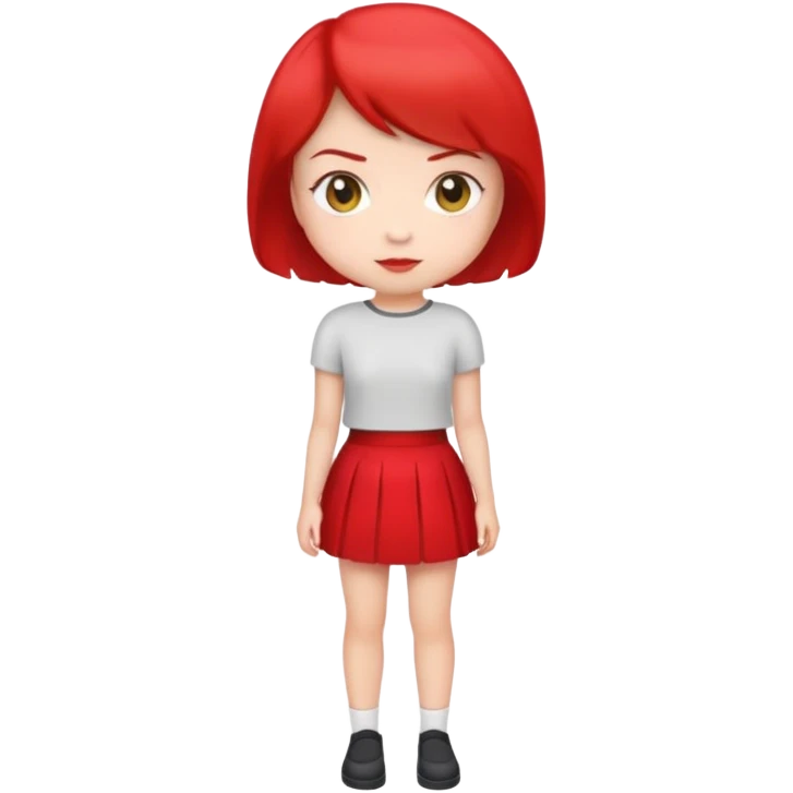 Правитель в красной юбке с короткой модельной стрижкой  emoji
