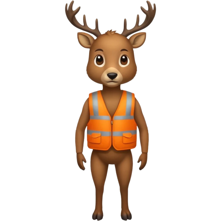 crea una mascota de equipo que sea un venado de cuerpo completo y lleve un chaleco con el nombre de telamon que en el chaleco diga telamon, el chaleco de color naranja, que en el lado izquierdo del chaleco diga telamon emoji