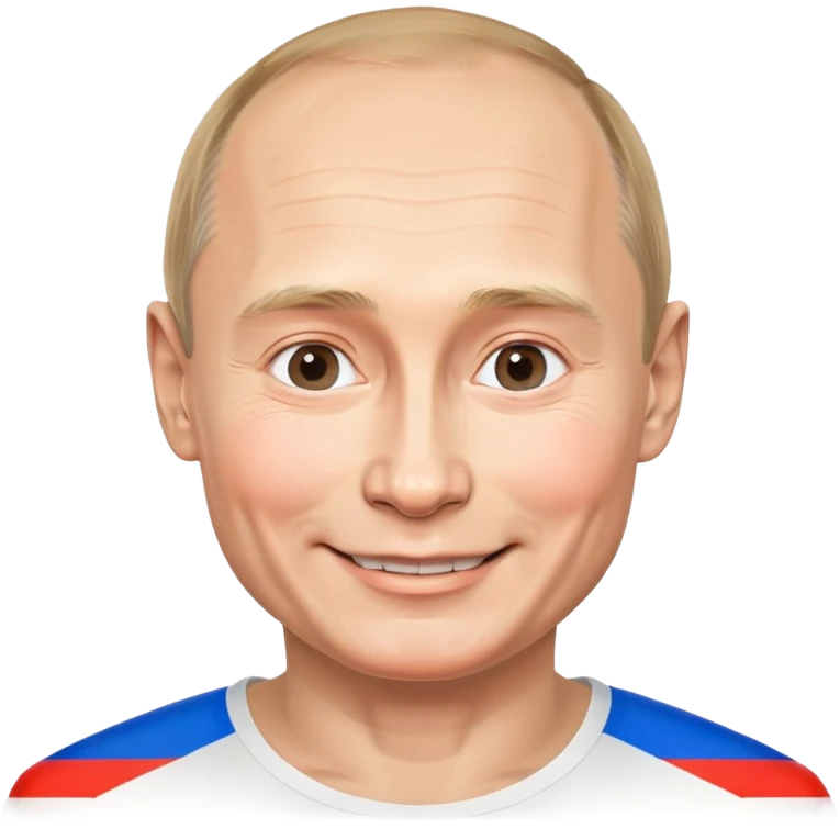 Putin smiling with Russian flag emoji