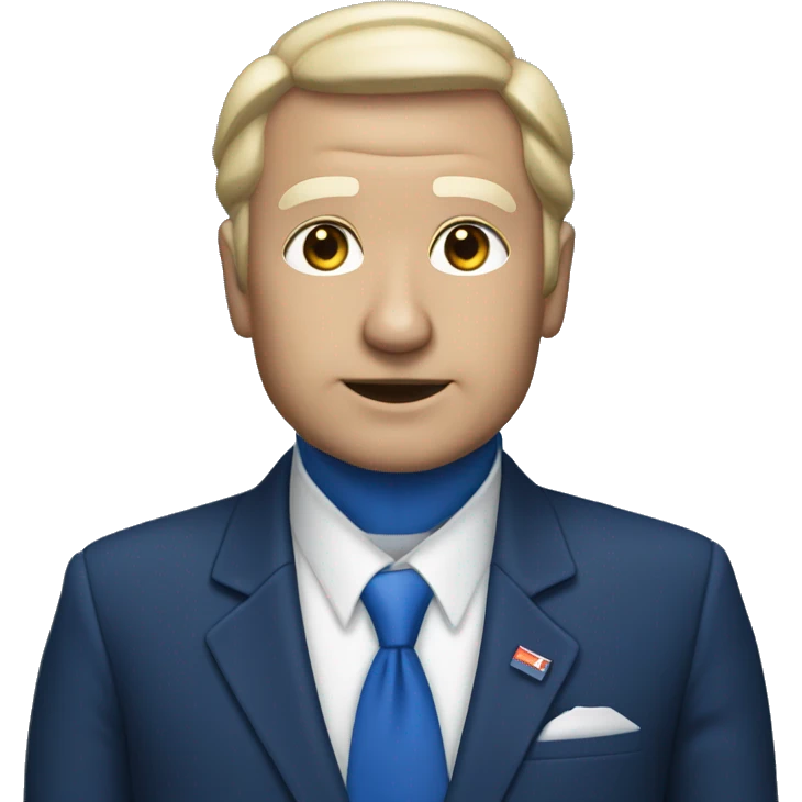 president diretor with blue unifom emoji