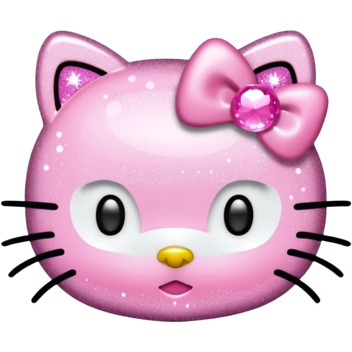Glittery hello Kitty head outline  emoji