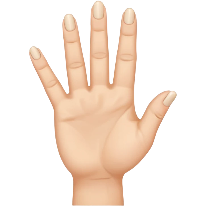 Keyboard background of cartoon woman's hand flicking me off, but has 3 middle fingers and the front of the fingers are facing me and the nail of the finger is located at the top and the knuckle joints. Other 3 fingers and thumb are folded down into fist emoji