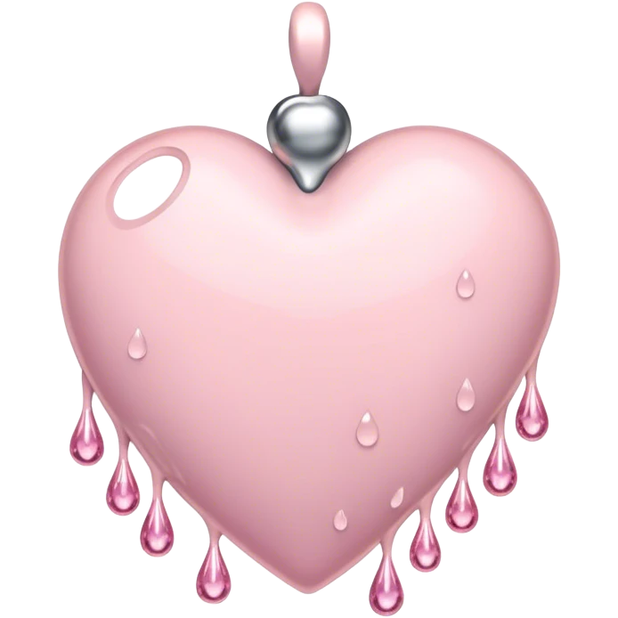 Light pink heart with metalic drops emoji