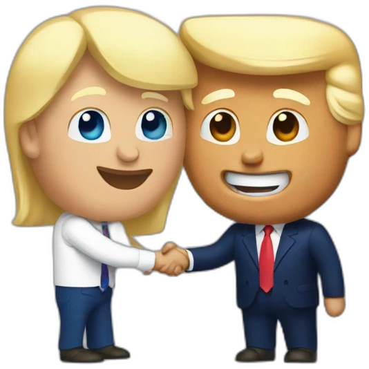 Donald Trump handshakes Biden emoji