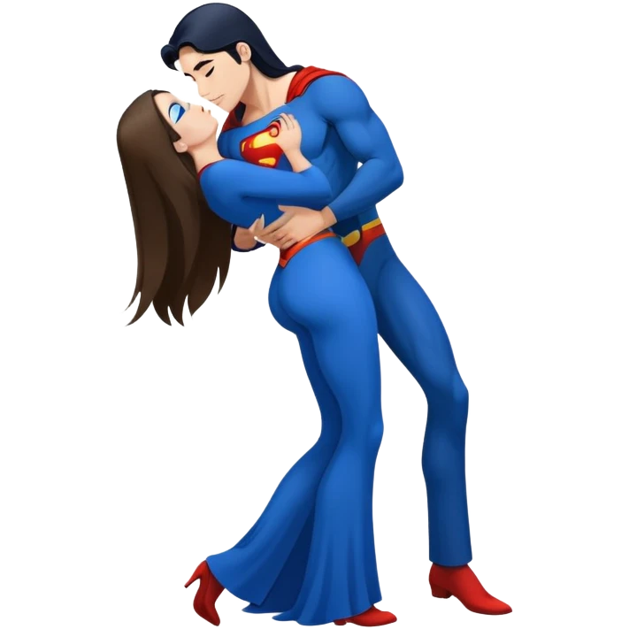 1girl,crazy drunk pose curvy dark blue {very long straight hair} blueeyes,fullbody,kissing  qsuperman emoji