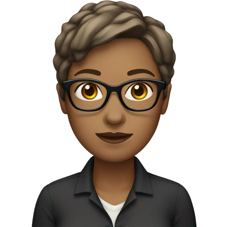 White women with short brown hair and thin glasses  emoji