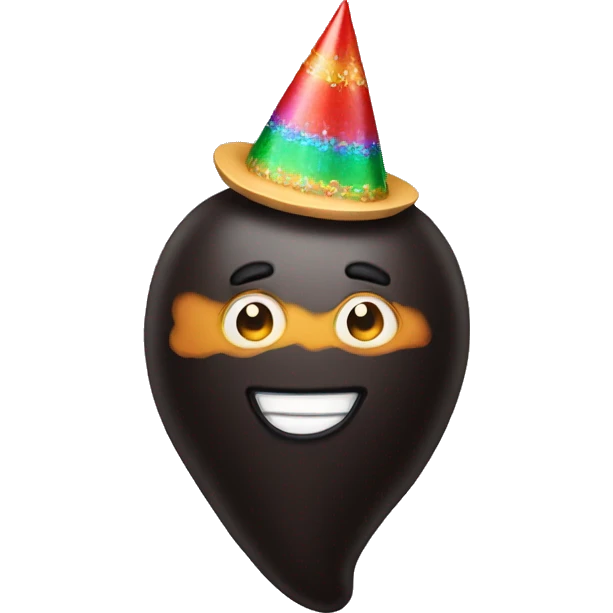 Black Bean with a birthday hat emoji