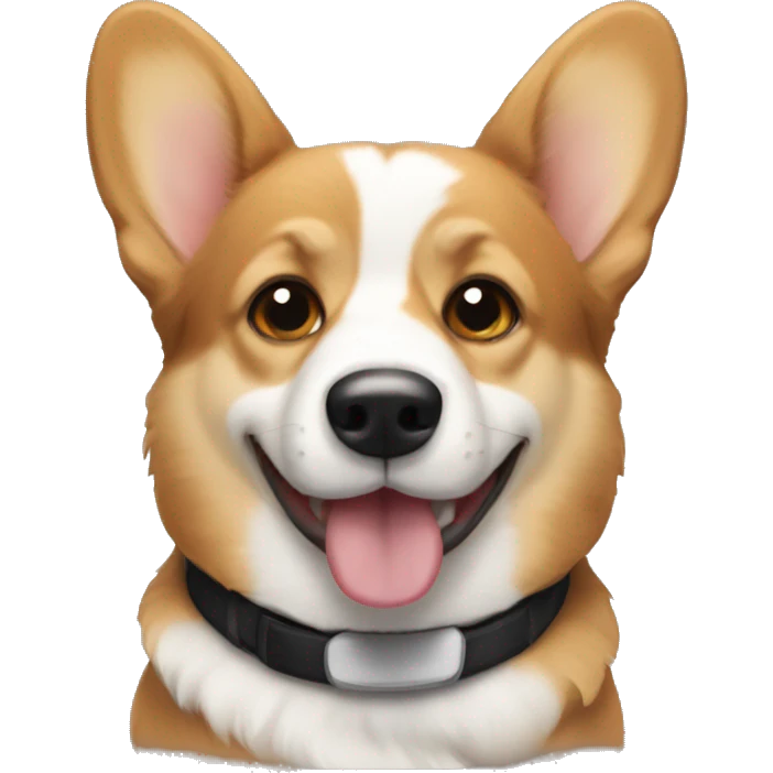 Black, tan, and white corgi emoji