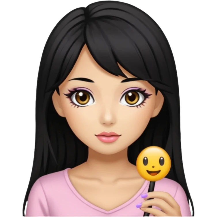 Gyaru girl black hair emoji