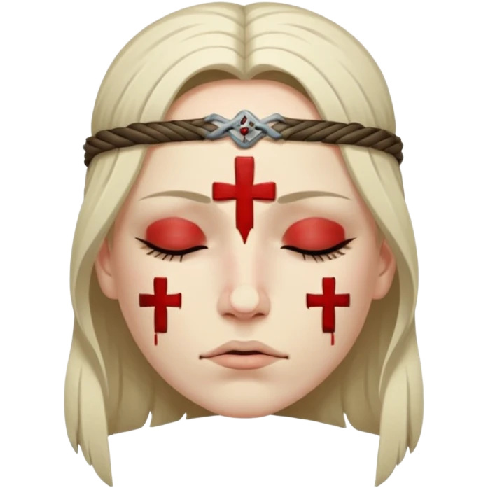 Warrior dead and closed eyes with cross eyes emoji